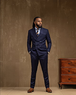 The Blue Pinstripe Suit
