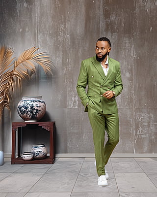 Lime Green Pinstripe Suit